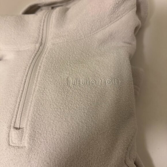 Lululemon Looped Terry Fleece Half-Zip Hoodie – Size 10 (Bone) - Picture 7 of 7